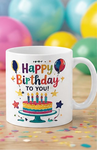 Personalised birthday mug — custom printed in Australia